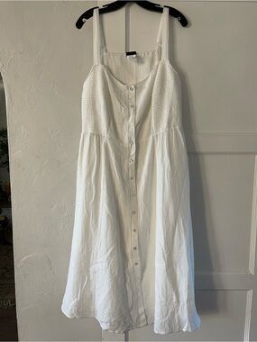 Torrid white cotton gauze midi dress
